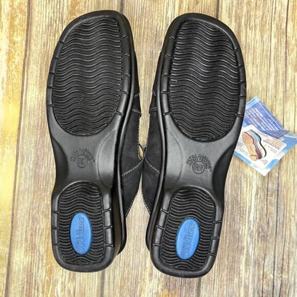 NWT Cobbie Cuddlers Black Leather Chunky Heel Sandals Womens Sz 8.5W - Picture 5 of 6